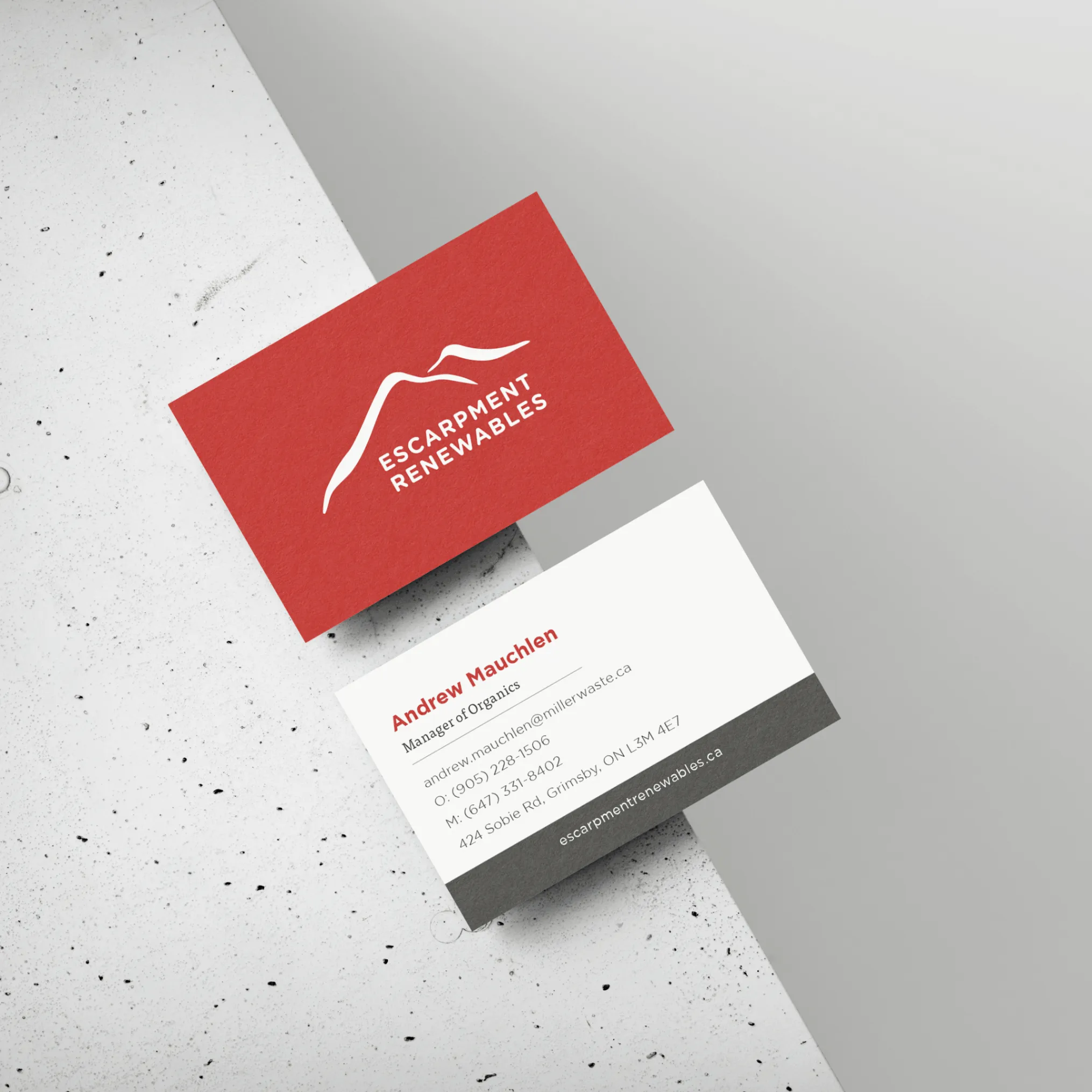 ER Business Cards Andrew Mauchlen — Miller Waste Systems case study
