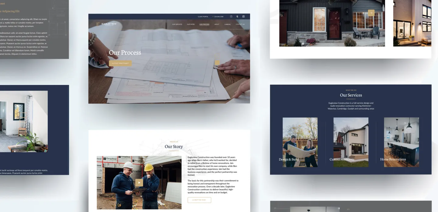 mockups — Eagleview Construction case study
