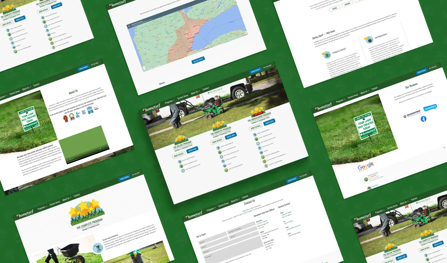web all mockups — Hometurf case study